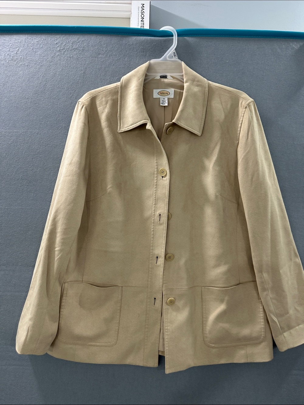 Talbots Light Beige Button-Front Trench Jacket